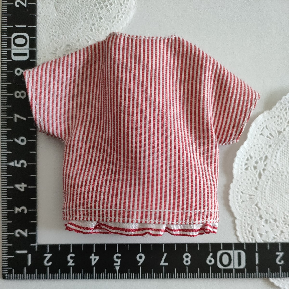 tia*゜ドール用 タミーちゃん サイズ トップス 赤 ストライプ 半袖拍卖