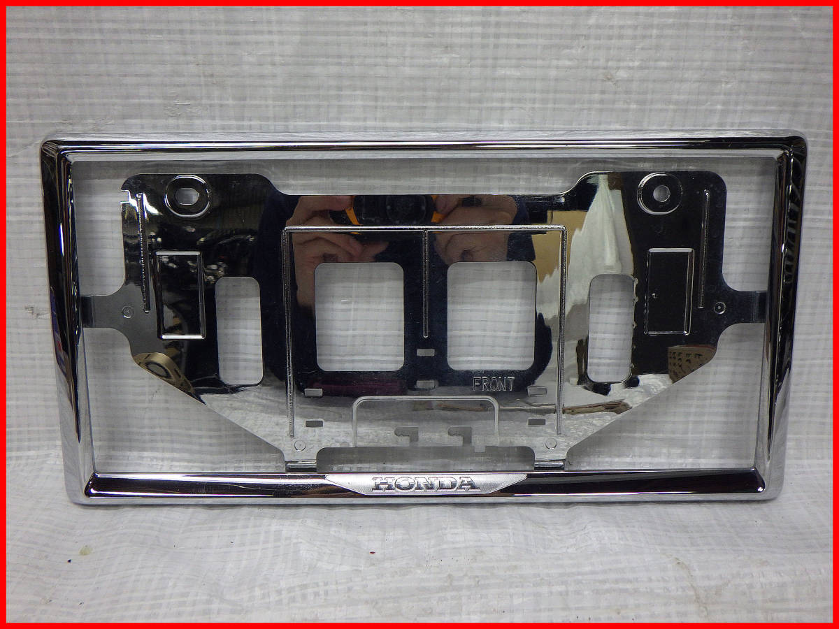 ホンダ フロント ライセンスフレーム メッキ ナンバープレートフレーム 枠 PD1拍卖