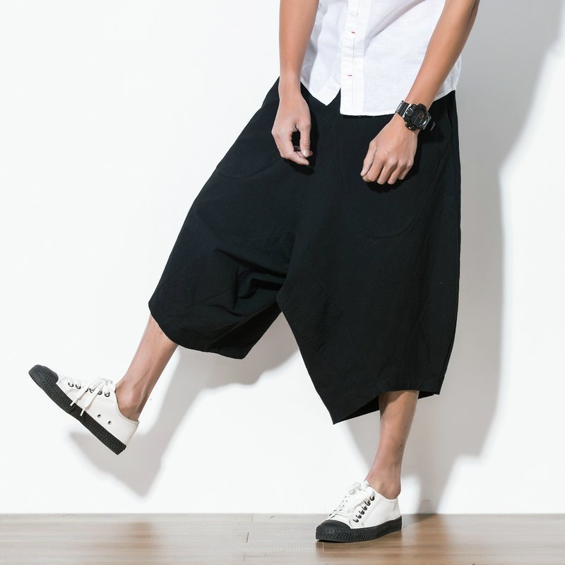 ZJM842 麻 ワイドパンツ サルエル 無地 ハーレムパンツ 涼しい かーき 新品リネンパンツ サルエルパンツ メンズ 夏 大きいサイズ XL-5XL拍卖