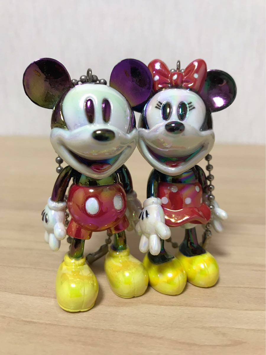 中古品 ディズニー ミッキー&ミニー キーホルダー 全長約7cm 送料290円拍卖