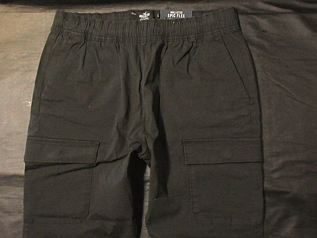 本物正規◆ホリスター◆ストレッチ チノカーゴパンツ スリム ストレート■L■黒■1288-900■新品■SLIM STRAIGHT拍卖