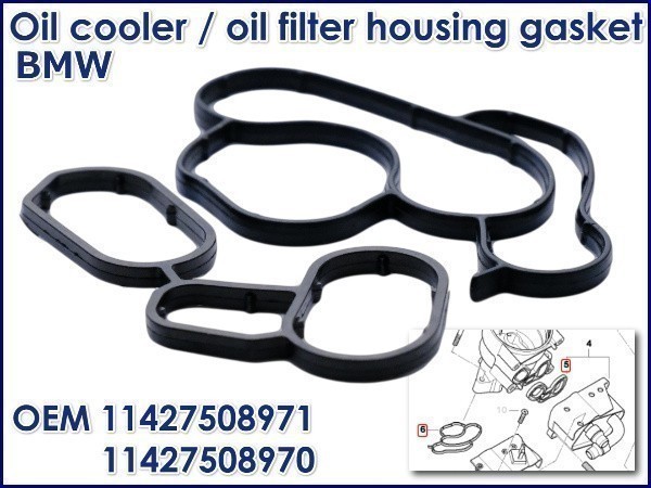 送料無料 BMW E81 E82 E87 E83 オイルクーラー/オイルフィルターハウジング ガスケットセット パッキン 11427508970 11427508971拍卖