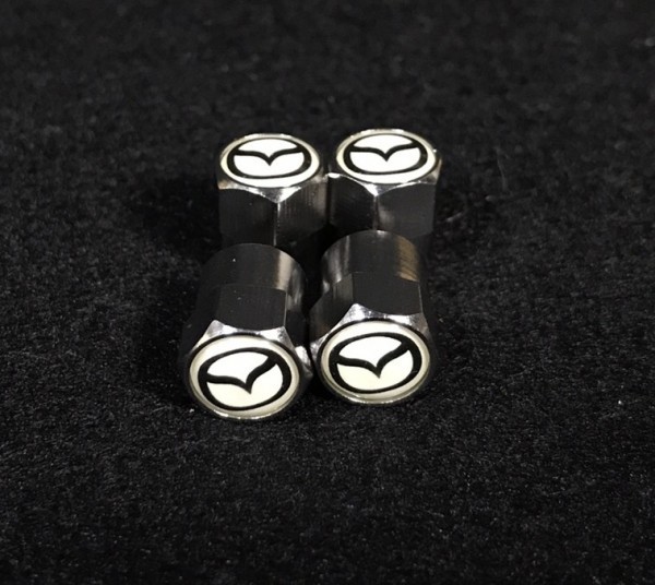 送料無料 マツダ ロゴ ホワイト エアーバルブキャップ ( CX-3 CX-5 RX-7 RX-8 新型ロードスター アクセラスポーツ AZワゴン デミオ に適合)拍卖