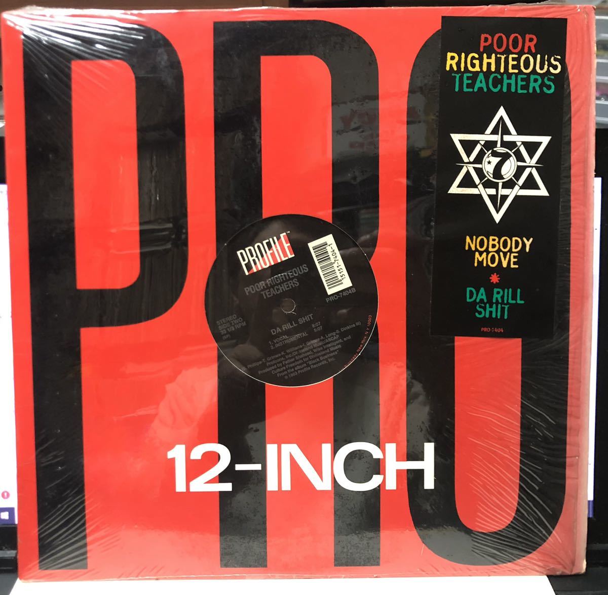 レア シュリンク ステッカー 訳あり 1993 Poor Righteous Teachers / Nobody Move / Da Rill Shit Original US 12 Profile ミドル 90s拍卖