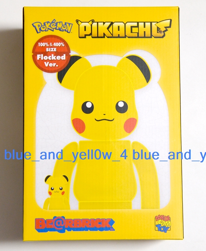 ■新品 国内正規品 BE@RBRICK ピカチュウ フロッキー Ver. 100% & 400% Flockey Ver. MEDICOM TOY ベアブリック拍卖