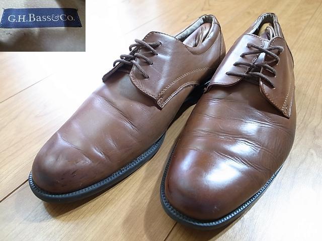 G.H.BASS&CO. バス 革靴 プレイントゥ レザーシューズ 茶 91/2M 約27.5㎝拍卖