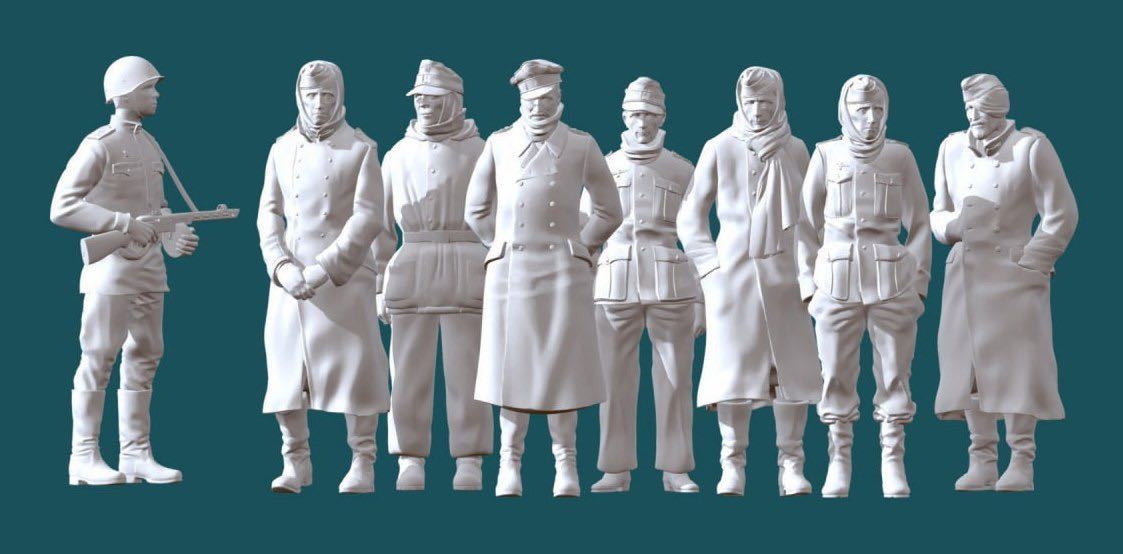 1/144レジンキット 未塗装 WWⅡ ドイツ軍 兵士フィギュア8体 捕虜vel.2 ワールドタンクミュージアム【同梱可能】230415拍卖
