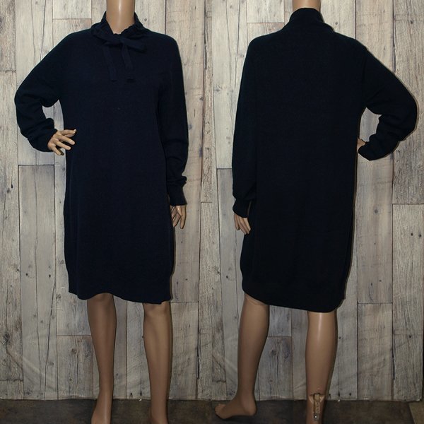 S MaxMara◇エスマックスマーラ・ニットワンピース◇Mサイズ ネイビー系 クリーニング済み 美品拍卖
