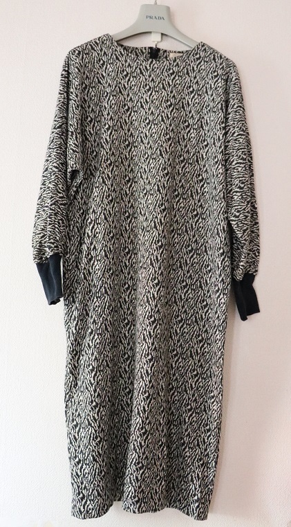 ゆったり大き目!ビンテージ品!Takashimaya 高島屋 ロングワンピース L オフホワイト×グレー拍卖