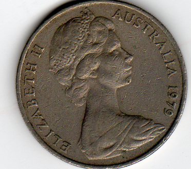 1979年★エリザベス2世 オーストラリア 20セント銀貨★1枚拍卖