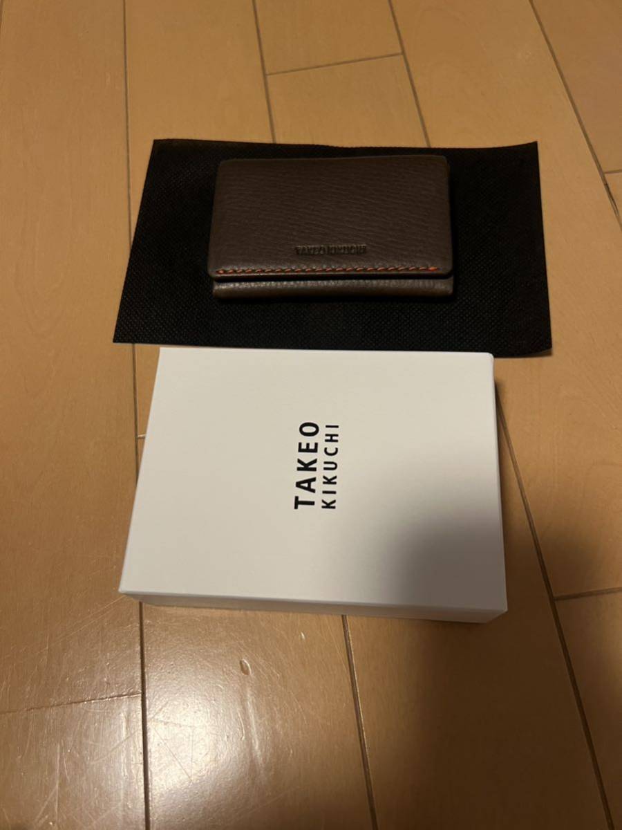 TAKEOKIKUCHI タケオキクチ 名刺入れ 本革 茶色 新品未使用です。拍卖