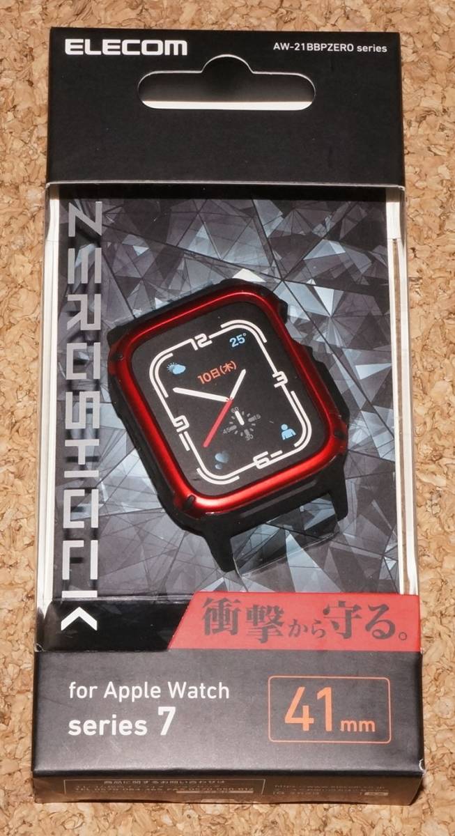 ★新品★ELECOM Apple Watch series 7/8 41mm ZEROSHOCK ゼロショックケース レッド拍卖