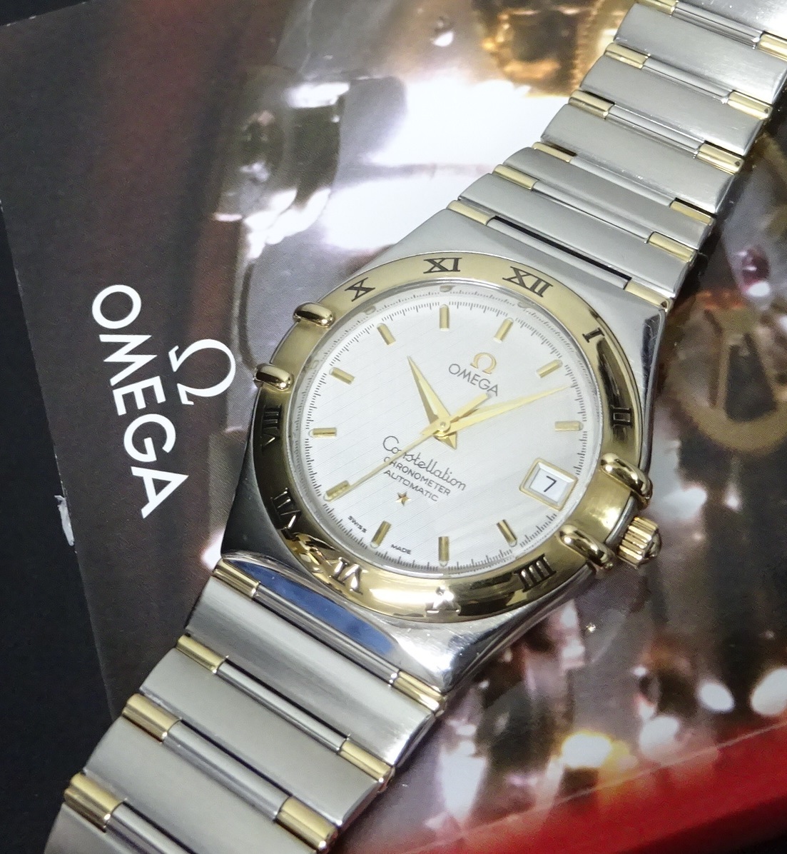 美品 YGコンビ OMEGA オメガ コンステレーション 1302.3 自動巻 メンズ 国際保証書あり 純正内外箱あり 本物拍卖
