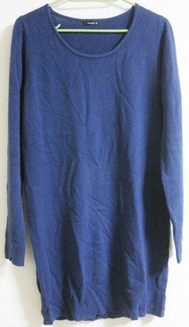 Mサイズ ganiel 長袖 ニット チュニック 青系(紺色?)拍卖