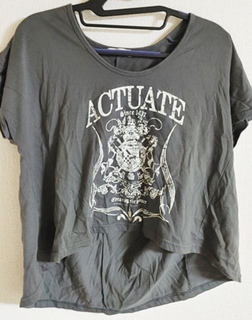 Fサイズ CLEF DE SOL 半袖 Tシャツ へそ出し グレー拍卖