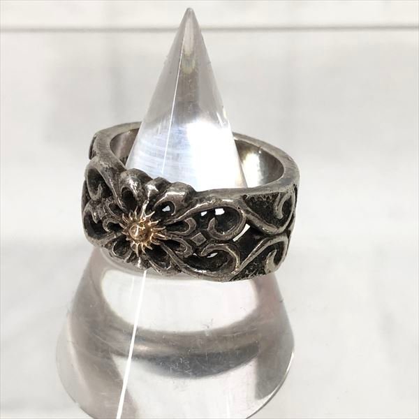 ARIZONA FREEDOM アリゾナフリーダム 【R-51a】14号 SV×K18 平打ちゴシック調 K18小太陽神 リング 指輪 MH6320230411003拍卖