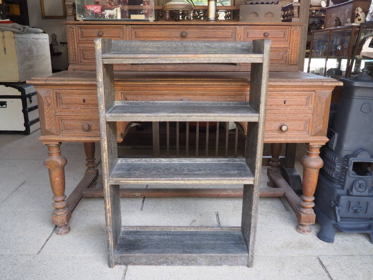 【木製組み立て式本棚】ブックスタンド収納家具コレクションケース古道具アンティーク骨董インテリア木製板ガーデニングインダストリア拍卖