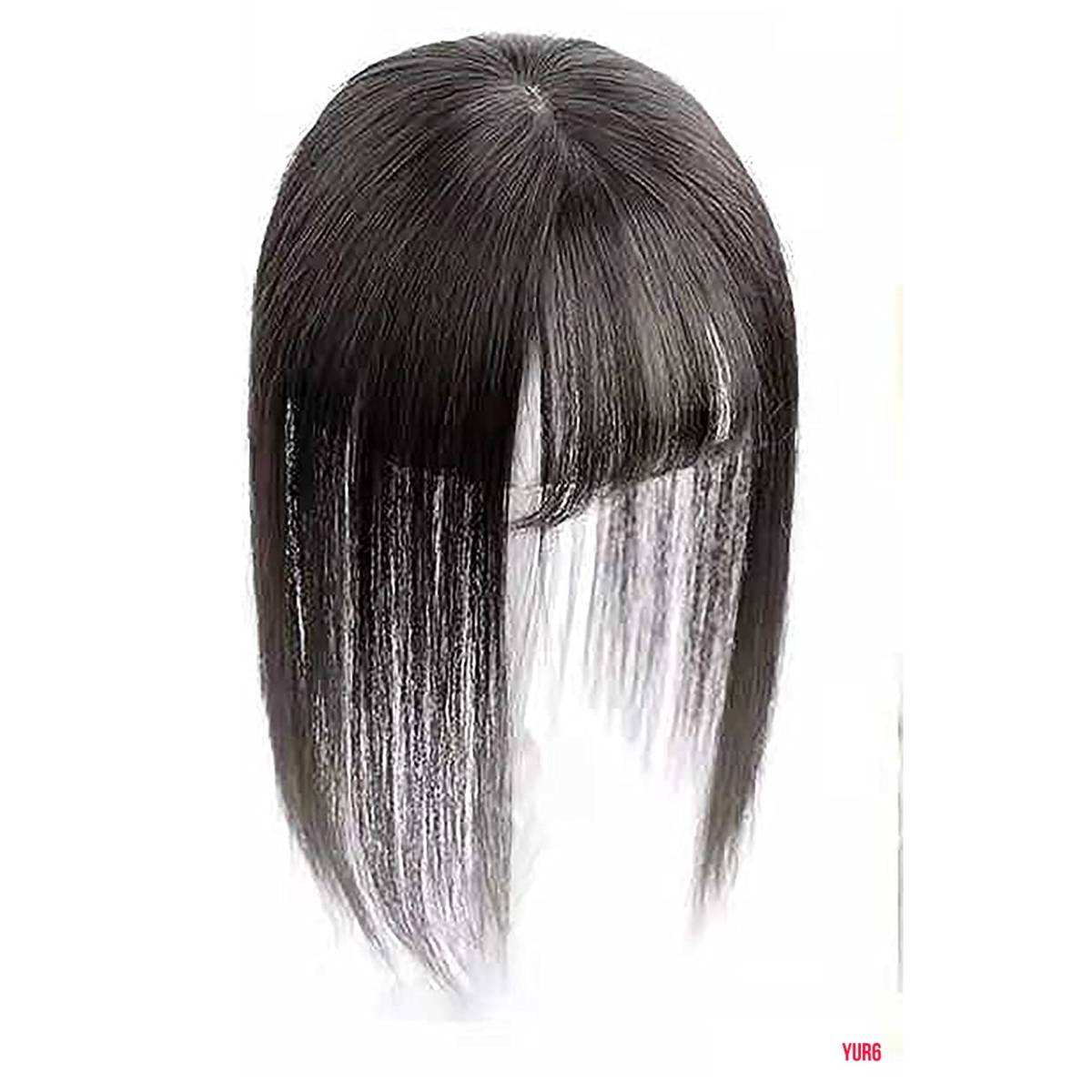 ストレート 人毛100% 薄毛 白髪隠し 脱毛症に 部分ウィッグ レディース ヘアピース 人工頭皮 かつら 長さ20cm ベース9×14cm 自然黒拍卖