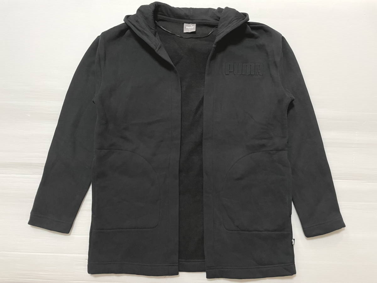 美品 プーマ PUMA ロング丈 フーディー カーディガン 裏起毛 羽織りパーカー 立体ロゴ 3Dロゴ 石瀬5294拍卖