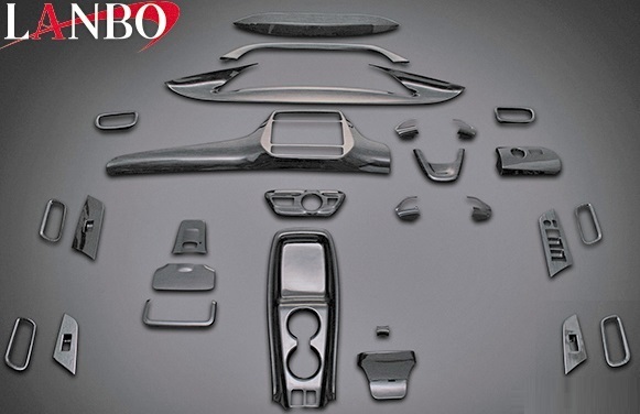 【M's】トヨタ プリウス 50系 ZVW50/51/55(2015y-)LANBO製 3Dインテリアパネル 27ピースセット 黒木目調 P1003 社外品 ABS樹脂 ランボ拍卖