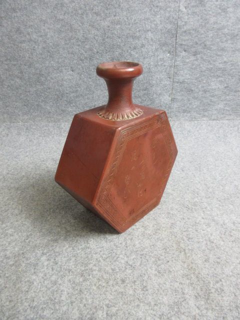 【政】32535 備前六角徳利 御神酒 骨董 古物拍卖