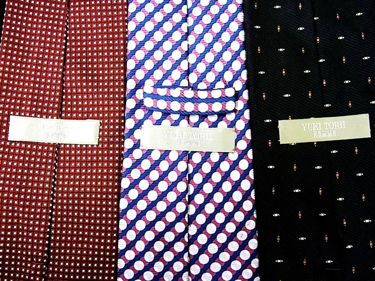 b0273【すべて良品3本組】●ユキ トリイのネクタイ●拍卖