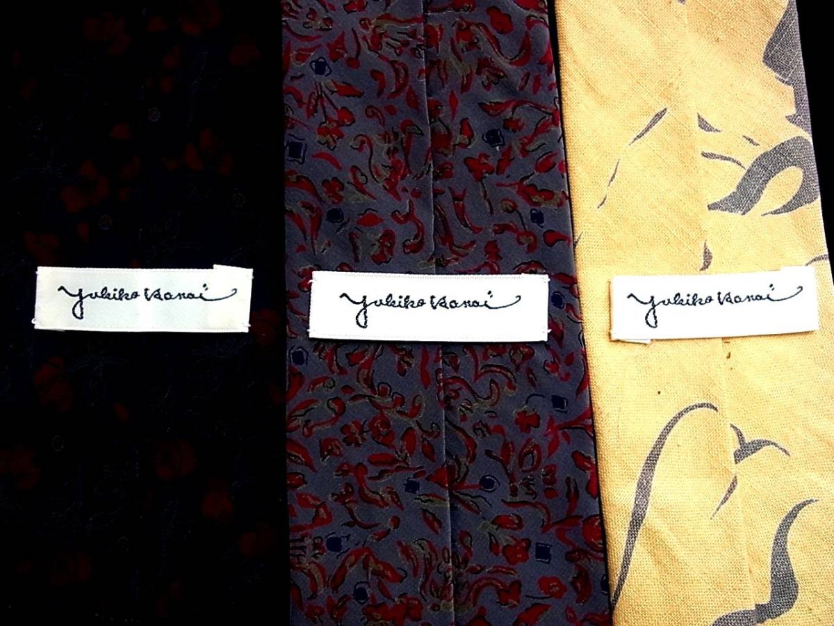 b0318【すべて良品3本組】●ユキコ ハナイのネクタイ●拍卖