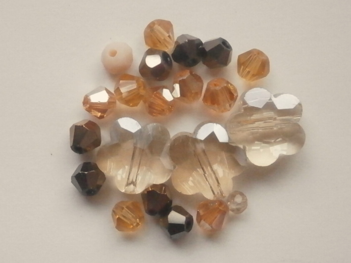 ガラスビーズ★花★タイプ A★ブラウン系★f拍卖