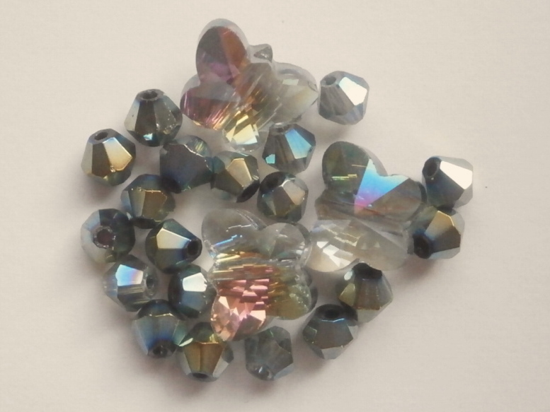 ガラスビーズ★蝶々★タイプ D★モスグリーン系★C拍卖