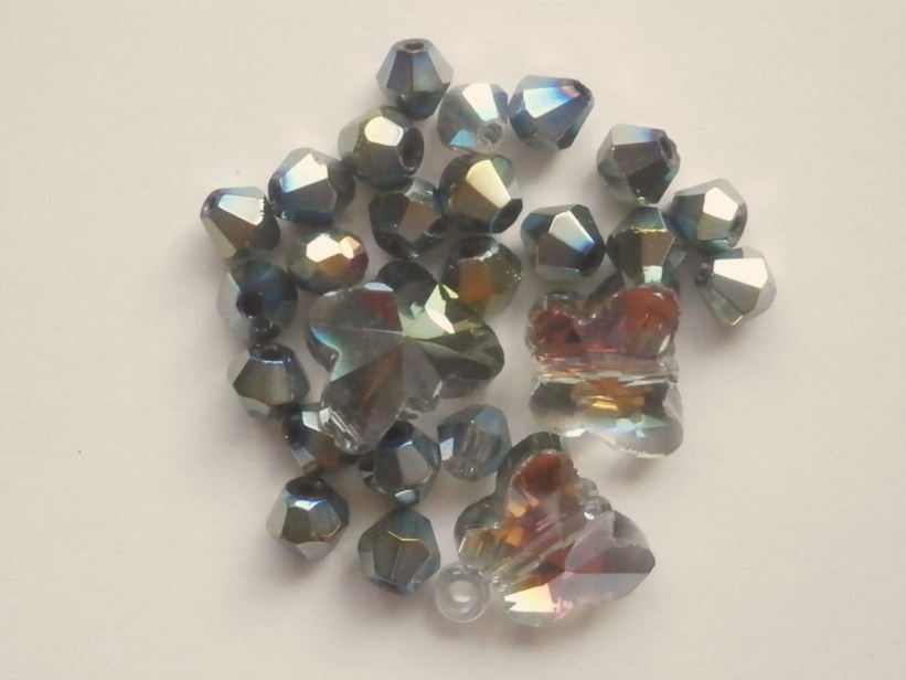 ガラスビーズ★蝶々★タイプ D★モスグリーン系★f拍卖