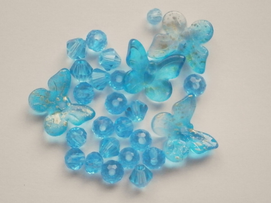 ガラスビーズ★蝶々★タイプ A★ブルー系★b拍卖