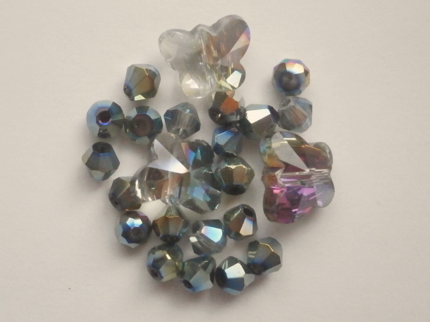 ガラスビーズ★蝶々★タイプ D★モスグリーン系★3拍卖