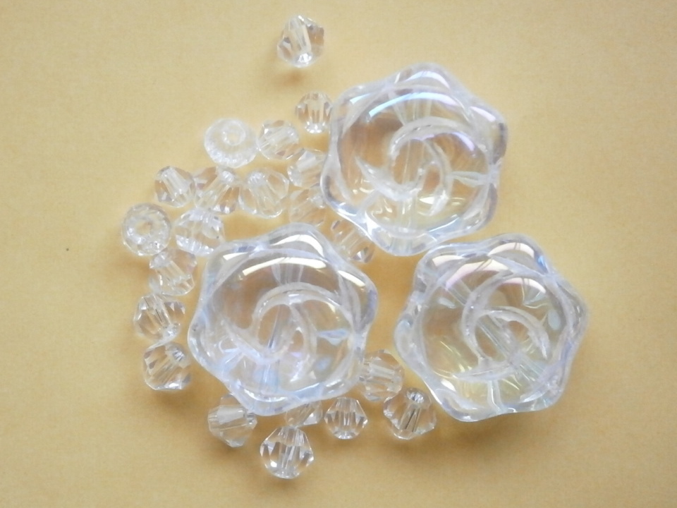 ガラスビーズ★ローズ★クリア系★c拍卖