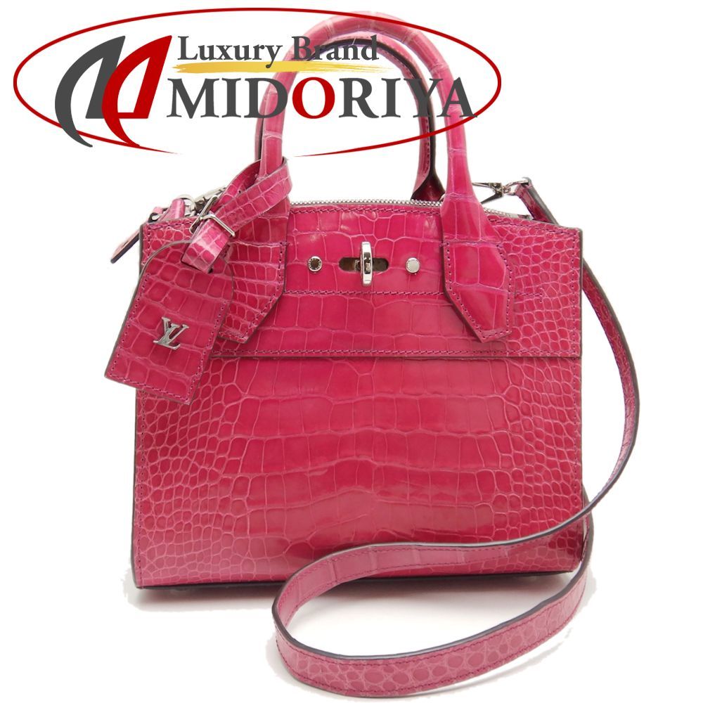 ルイ・ヴィトン LOUIS VUITTON シティ・スチーマーミニ N96241 ハンドバッグ アリゲーター ローズフューシャ / 250370【中古】拍卖