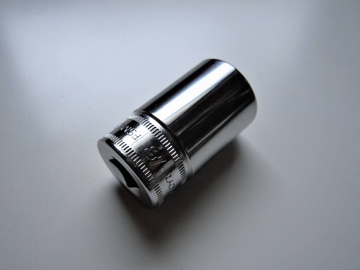 ◆奇跡の未使用◆【2004年製】ヴィンテージ スナップオン Snap-on セミディープソケット 18mm 3/8sq【FSMS18】拍卖
