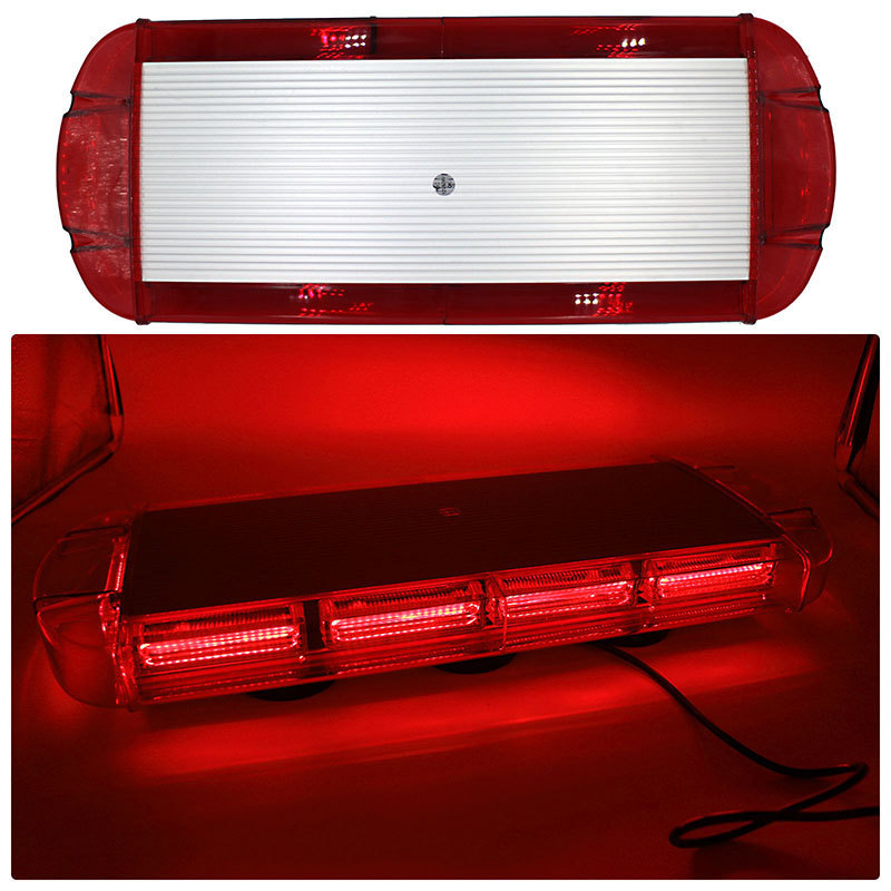 【55x22cm】 LED 回転灯 ラウンドタイプ 【レッド】 赤色 赤 高照度COBチップ シガーソケット電源 マグネット取付 レッカー車 パトランプ拍卖