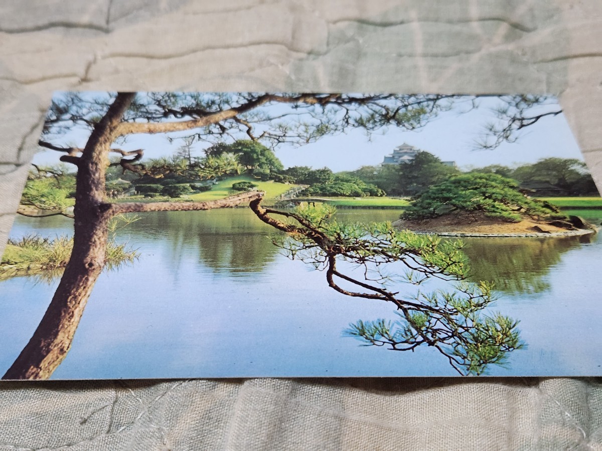 0228 絵葉書 岡山後楽園より岡山城を望む拍卖