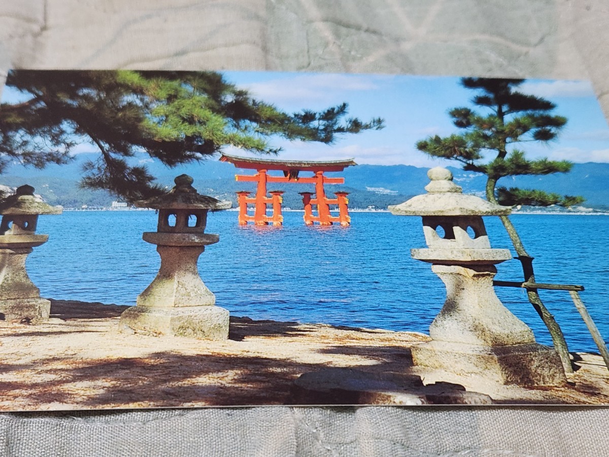 0246 絵葉書 安芸の宮島 沖の大鳥居拍卖