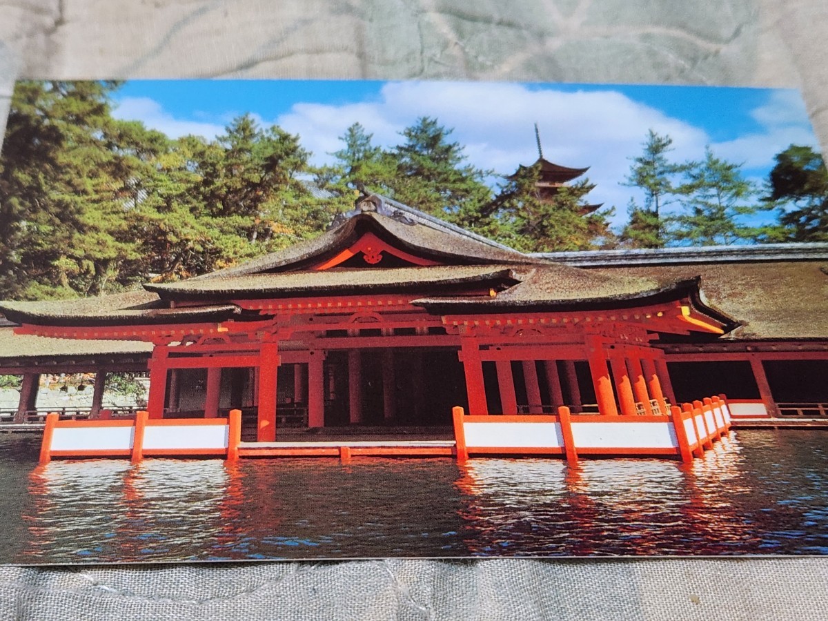 0254 絵葉書 安芸の宮島 客神社正面拍卖