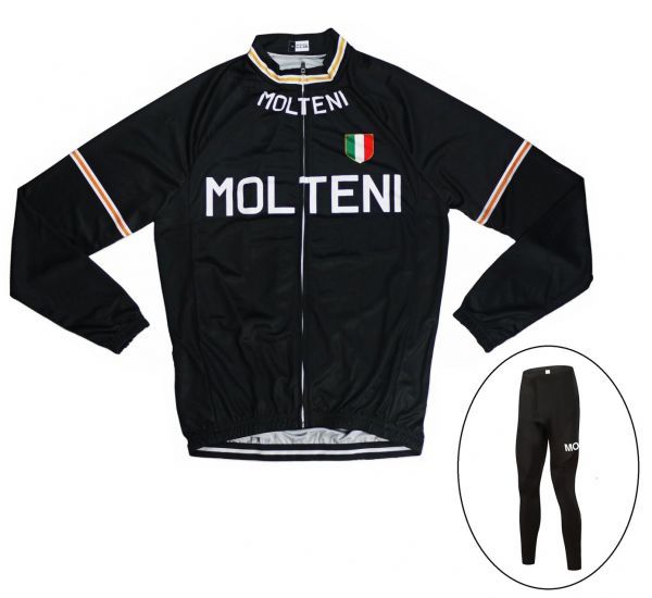 新品 長袖 レトロデザイン 上下セット No2 Mサイズ イタリア サイクルジャージ ウェア メンズ サイクリング MTB ロードバイク 自転車拍卖