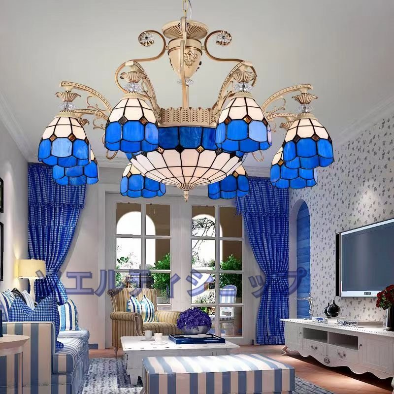 高級感溢れる☆ステンドグラス ペンダントライト豪華天井照明ステンドグラスランプ ガラス工芸品拍卖