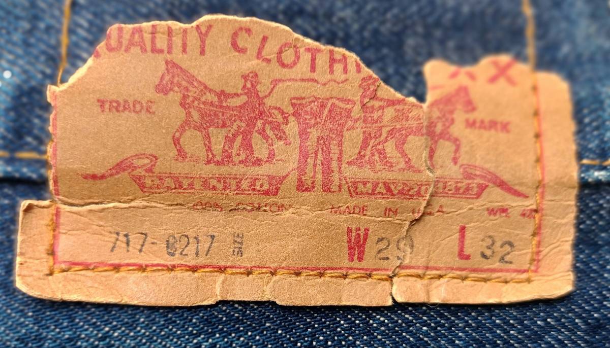 ビンテージ LEVI'S リーバイス 70's 717-0217 ブーツカットデニム 517 スチューデント版 レア W29L32 股下82 66前期 ブランクタブ 42タロン拍卖