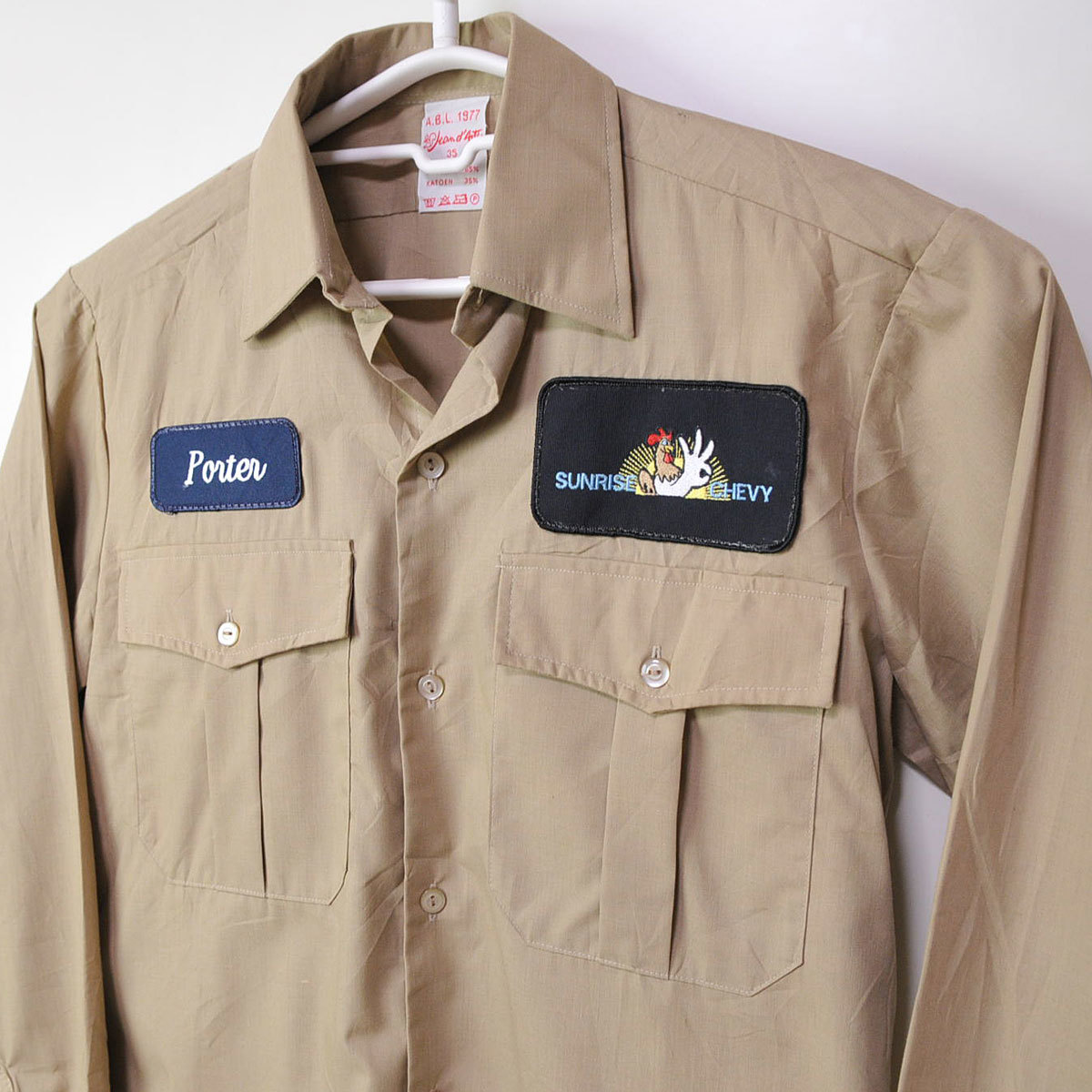 古着●ジェーンドゲッテイ 長袖ワーカーシャツ サンライズシェビー XS相当 xwp拍卖