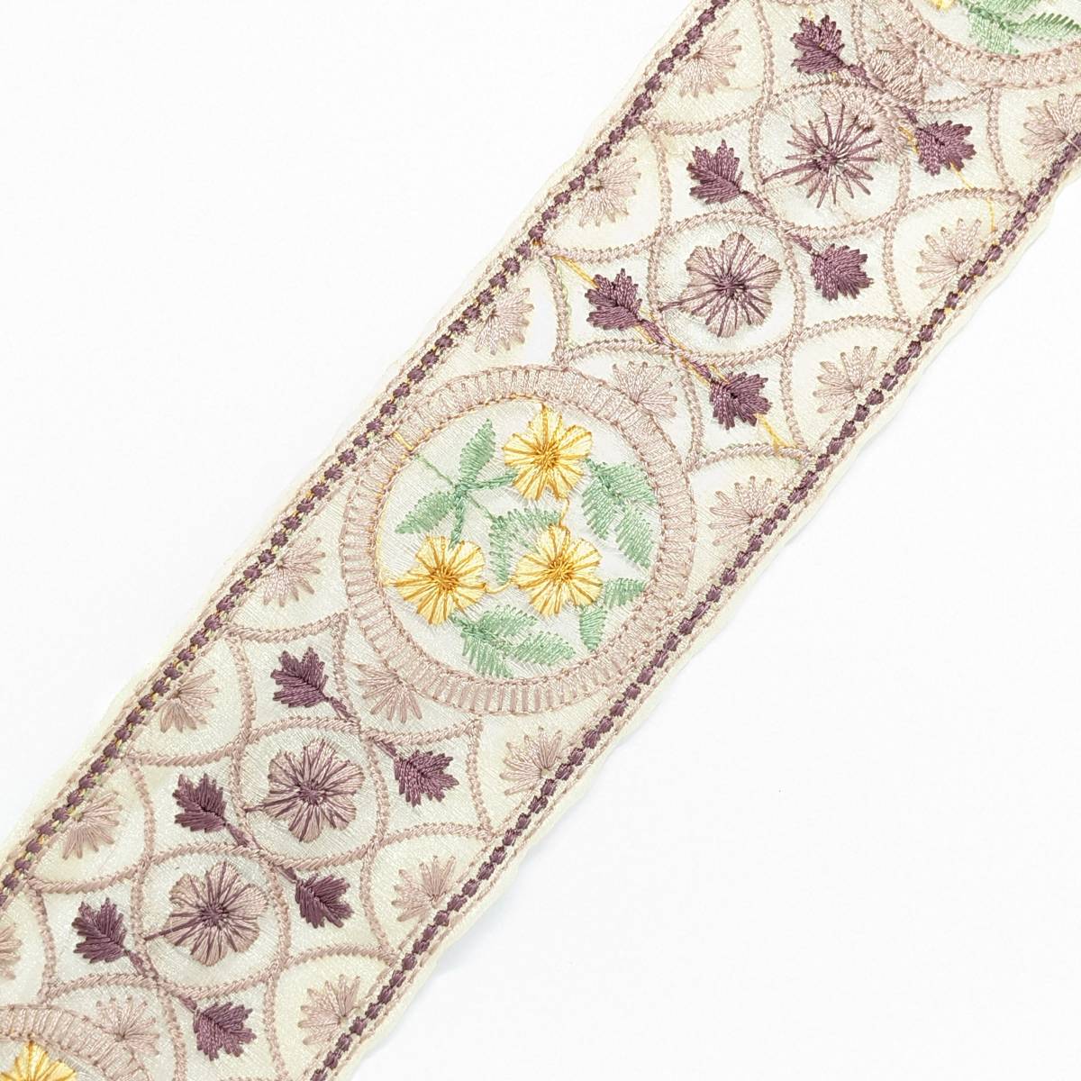 インド刺繍リボン 約60mm ベージュ BE005拍卖