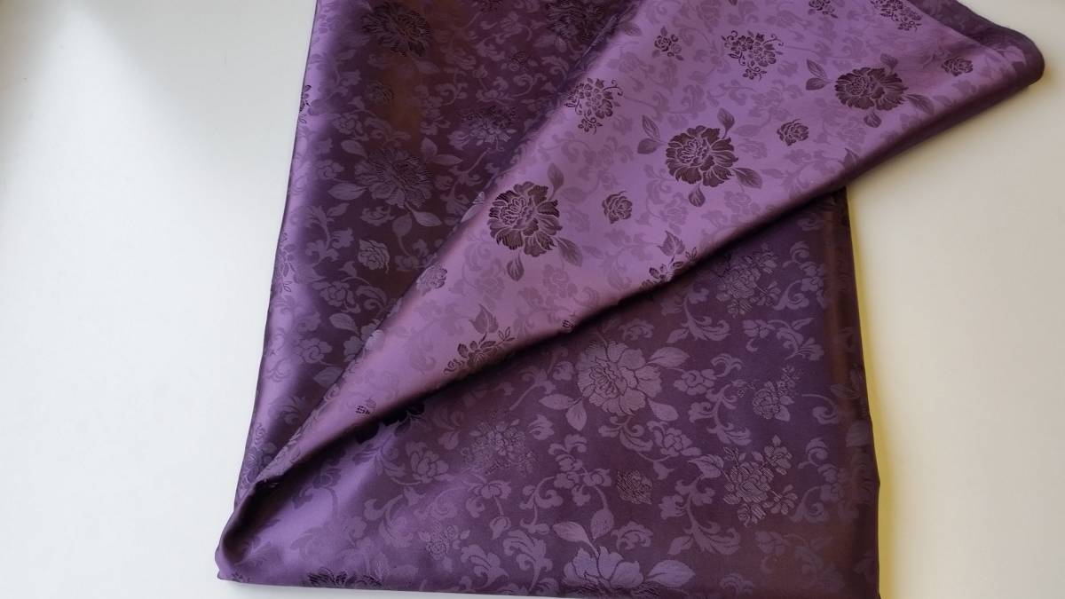 韓国布(チマチョゴリ)ハギレ タン 桑の実紫色 P SILK100% まとめて決済&配送可拍卖