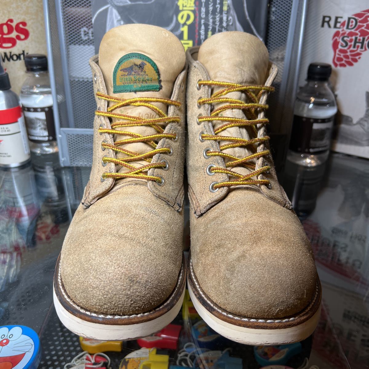 元箱あり! 1997年 8167 8.5E 約27㎝ 半円犬タグ ラフアウト スェード レッドウイング プレーントゥ ヴィンテージ 洗浄除菌仕上済!拍卖