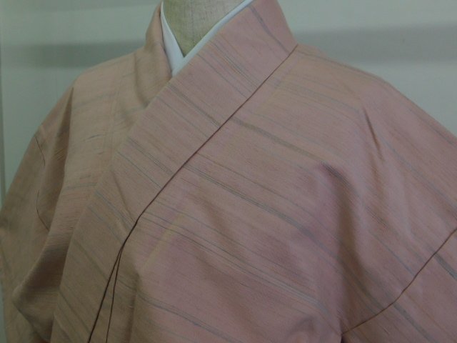 〔楽布特選〕P22655 紅花紬袷 オークション c拍卖