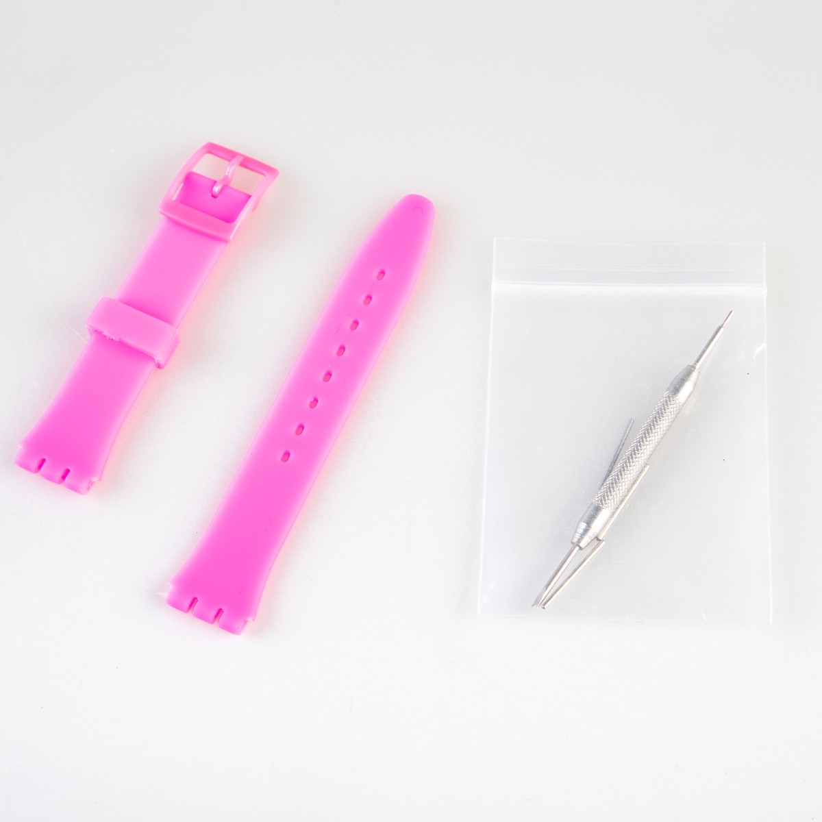 男女兼用 腕時計 交換用 凹凸型 シリコン製 無地 バンド ベルト 幅17MM#ローズ拍卖