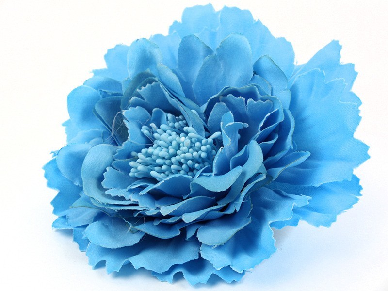 カラフルフラワーコサージュ アクセサリー 造花 髪飾りにも#ブルー拍卖