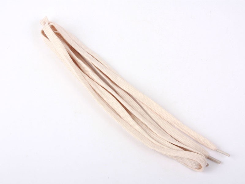 スニーカー スポーツシューズ系に最適シューレース 厚みのある平紐 靴紐 靴ひも#ベージュ拍卖